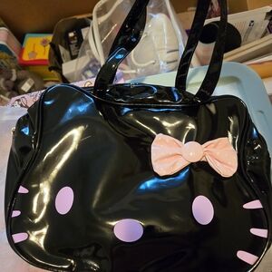 Black Hello Kitty Tote Bag with Pink Bow